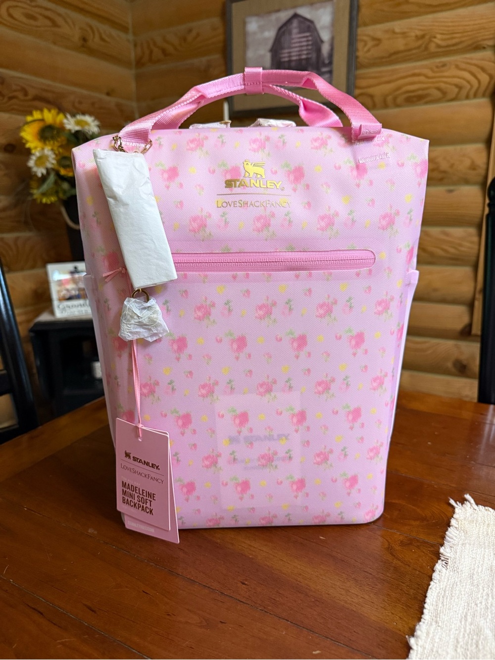 STANLEY Madeleine LoveShackFancy Soft Backpack Cooler - Pink Floral IBIZA SUNSET